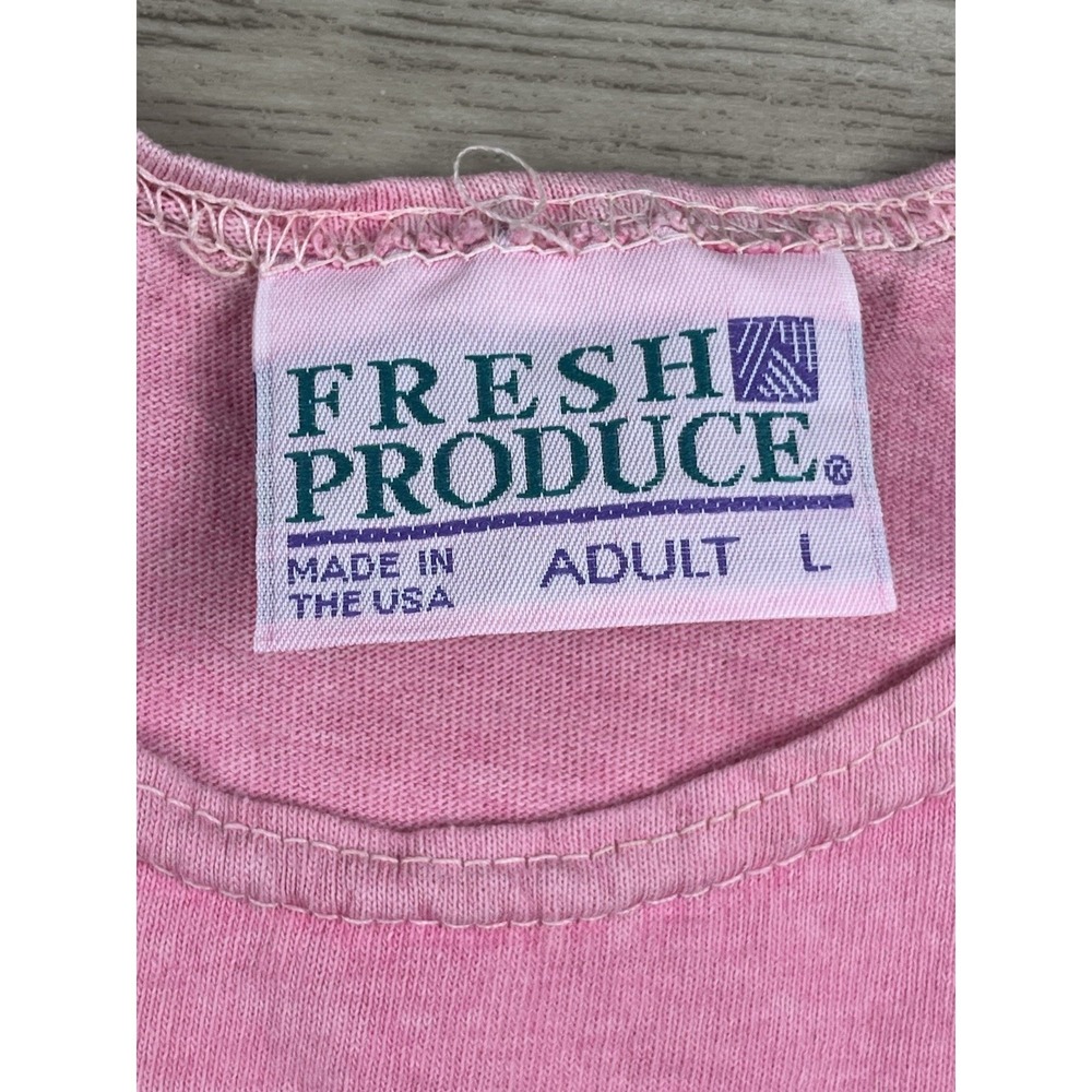 Vintage Fresh Produce Sleeveless Maxi Dress Size Large Pink Fish Graphic 90s - Picture 2 of 16